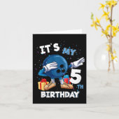 子供たち私の5誕生日5歳のボーリング誕生 カード (黄色い花)