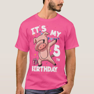 子供たち私の5誕生日5歳の豚誕生日P Tシャツ