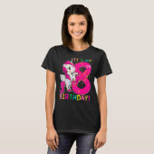 子供たち私の8誕生日ユニコーン8歳の誕生日 Tシャツ (正面フル)