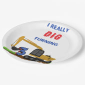 子供たち私は本当に掘る3掘削機 ペーパープレート (アングル)