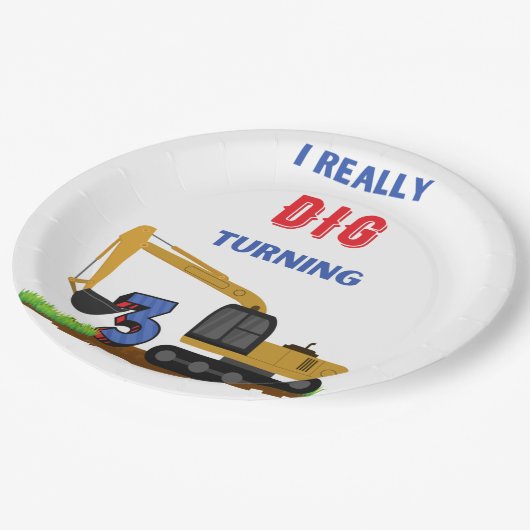子供たち私は本当に掘る3掘削機 ペーパープレート (アングル)