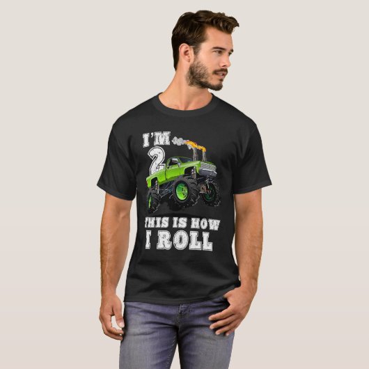 子供たち私は2この方法で私はモンスタートラックー転が Tシャツ (正面フル)