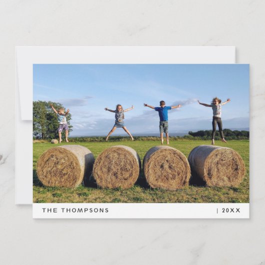 子供たち聞おもしろい家族の写真クリスマス シーズンカード (正面)