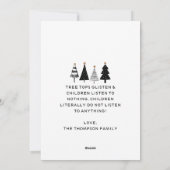 子供たち聞おもしろい家族の写真クリスマス シーズンカード (裏面)