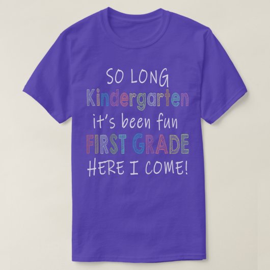 子供たち長い幼稚園1年生ここで私はgr tシャツ (デザイン正面)