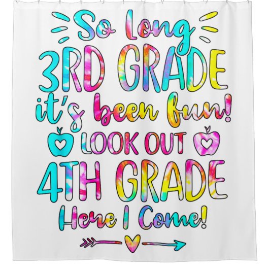 子供たち長い3年生4年生ここで私は来三年生 シャワーカーテン (正面)