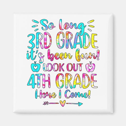 子供たち長い3年生4年生ここで私は来三年生 マグネット (正面)