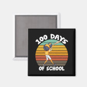 子供たち100日学校行事男子100日目の野球 マグネット (正面/裏面)