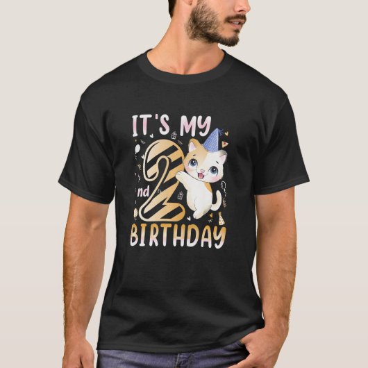 子供たち2歳のかわいい私の2歳の誕生日 Tシャツ (正面)