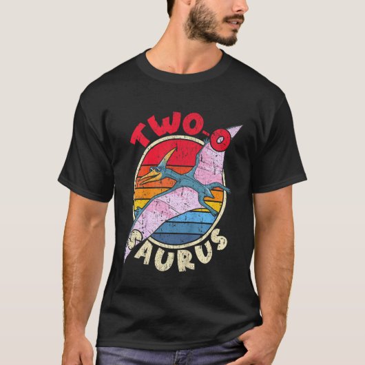 子供たち2番目の誕生日Two O Saurus I Pterodactylus I F Tシャツ (正面)