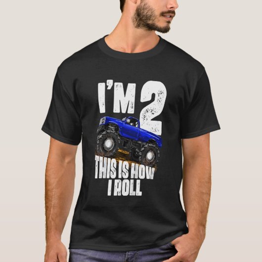 子供たち2nd誕生日ボーイモンスタートラックルールJam T Tシャツ (正面)