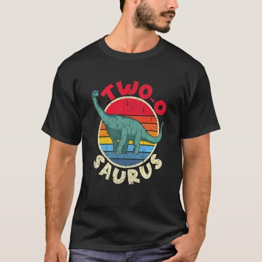 子供たち2nd誕生日Two O Saurus I Brachiosaurus I F Tシャツ (正面)