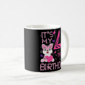 子供たち4歳のかわいい私の4歳の誕生日 コーヒーマグカップ (正面右)
