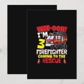 子供たち ウェーオッ！ 消防車のギフト 3歳の誕生日 シーズンカード (正面/裏面)