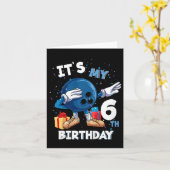 子供たち 私の6歳の誕生日 6歳のボウリング誕生日 カード (黄色い花)