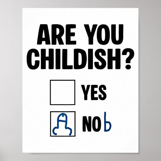 子供っぽいですか はい Nob おもしろい 引用 メンズ ポスター (正面)