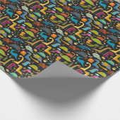 子供っぽい恐竜:おもしろいのシームレスなパターン ラッピングペーパー (角)