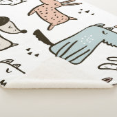 子供っぽい犬、手描き、トレンディーパターン。 シェルパブランケット (3/4)