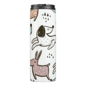 子供っぽい犬、手描き、トレンディーパターン。 タンブラー (裏面)