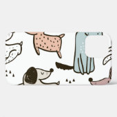 子供っぽい犬、手描き、トレンディーパターン。 Case-Mate iPhoneケース (裏面 (横))