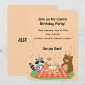 子供っぽい誕生日招待状カード - 楽しい子供のパーティー シーズンカード (正面/裏面)