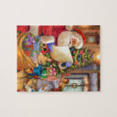 子供とのかわいいサンタの休日のデザイン ジグソーパズル (横)