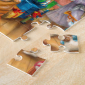 子供とのかわいいサンタの休日のデザイン ジグソーパズル (側面)