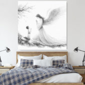 子供と共祈に守護天使 キャンバスプリント (インサイチュ (寝室))