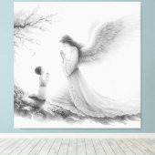 子供と共祈に守護天使 キャンバスプリント (インサイチュ (ウッドフロア))