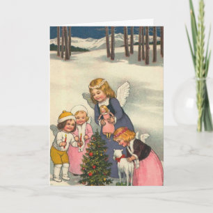 「子供と天使」クリスマスカード シーズンカード