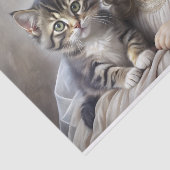 子供と子猫の肖像画デコパージュ 薄葉紙 (詳細)