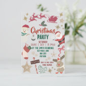 子供と家族のためのクリスマスパーティーの招待状 招待状 (スタンド正面)