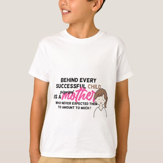 子供と母の楽しいデザイン Tシャツ (正面)
