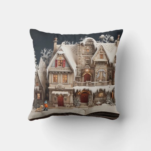 子供と犬とクリスマスストーリーブックマナー クッション (裏面)