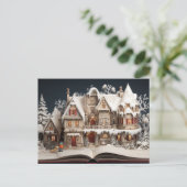 子供と犬とクリスマスストーリーブックマナー シーズンポストカード (スタンド正面)