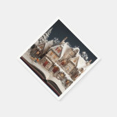 子供と犬とクリスマスストーリーブックマナー スタンダードカクテルナプキン (角)