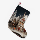 子供と犬とクリスマスストーリーブックマナー スモールクリスマスストッキング (正面 (吊り時))