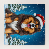 子供と犬好きのためのクリスマス犬パズル ジグソーパズル (横)