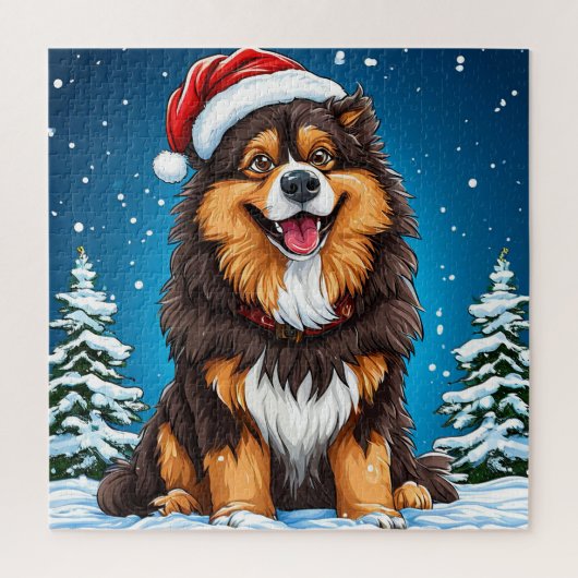 子供と犬好きのためのクリスマス犬パズル ジグソーパズル (縦)