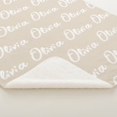 子供と祖父母のためのソフトベージュのカスタムブランケット シェルパブランケット (3/4)