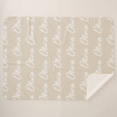 子供と祖父母のためのソフトベージュのカスタムブランケット シェルパブランケット (正面(横))