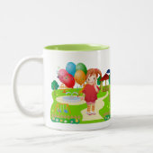 子供と誕生日パーティー ツートーンマグカップ (左)