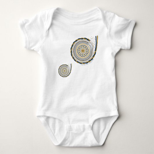 子供と赤ちゃん用の軽量Tシャツ アンレイヴル ベビーボディスーツ (正面)