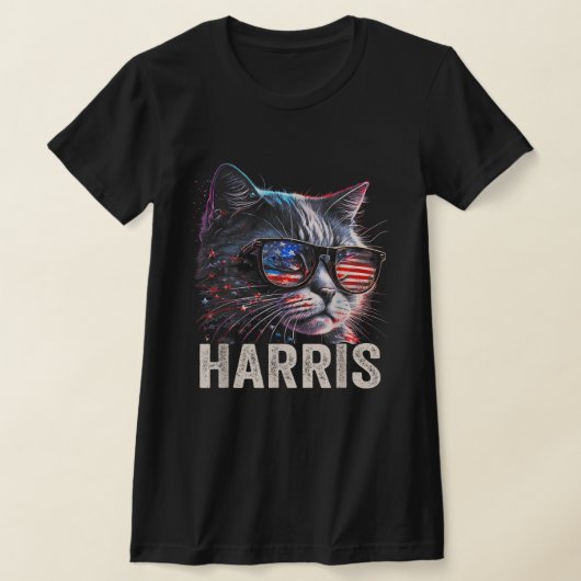 子供なしの猫好き女性, ハリス2024 Tシャツ (レイダウン)