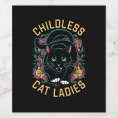 子供なしの猫好き女性 2024 フェミニスト ワインラベル (シングルラベル)