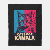 子供なしの猫好き婦人、Kamala Harrisに投票 2024 フリースブランケット (正面)