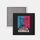 子供なしの猫好き婦人、Kamala Harrisに投票 2024 マグネット (正面/裏面)