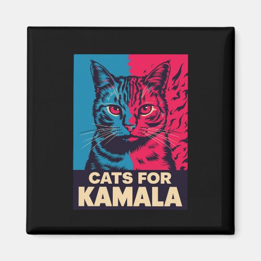 子供なしの猫好き婦人、Kamala Harrisに投票 2024 マグネット (正面)