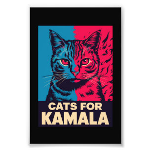 子供なしの猫好き婦人、Kamala Harris 2024に投票 フォトプリント
