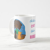 子供なし猫好き女性マグ コーヒーマグカップ (正面左)